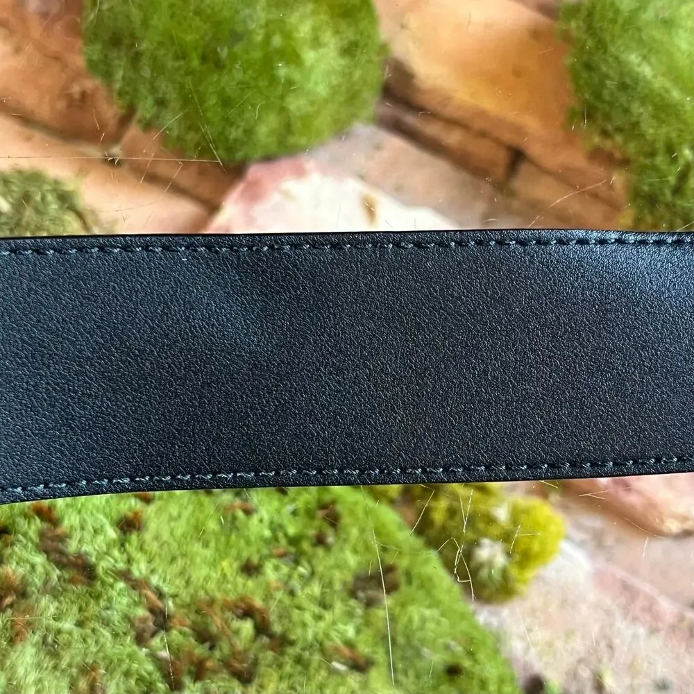 GUCCI GG Wide Marmont Black Textured Leather Belt SZ 90/36
